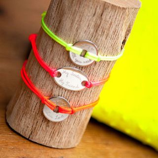 personalised neon friendship bracelet by merci maman