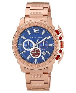 Vince Camuto Watch, Mens Chronograph Rose Gold Tone Stainless Steel Bracelet 46mm VC 1020BLRG   Watches   Jewelry & Watches