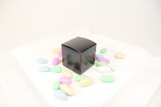 Colored Favor Square Boxes  2 x 2 Inches X 25 pieces (Black) Cake Boxes Kitchen & Dining