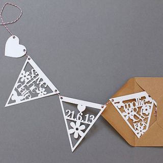 papercut 'save the date' wedding bunting by studio seed