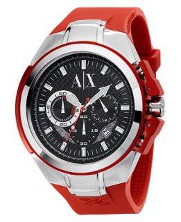 AX Armani Exchange Watch, Mens Red Rubber Strap 38mm AX1040   Watches   Jewelry & Watches
