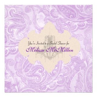 Soft Purple Paisley Bridal Shower Invitation