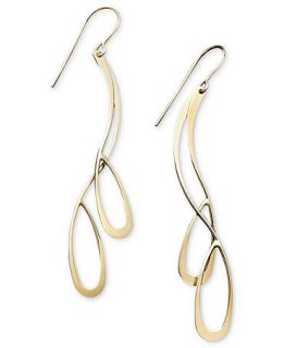 14k Gold Earrings, Linear Double Oval Drop   Earrings   Jewelry & Watches