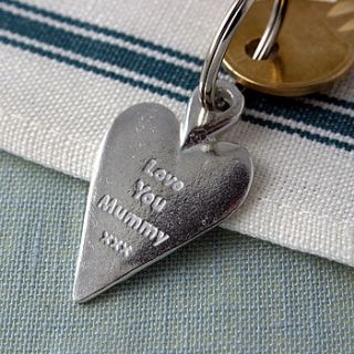 'love you mummy' long heart keyring gift by multiply design