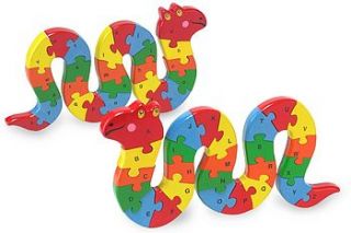 snake alphabet double sided jigsaw by little butterfly toys