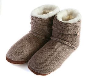 men's cable knit slipper boots by samantha holmes