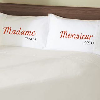 madam and monsieur pillowcase set by twisted twee homewares