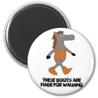 Cartoon Country Horse In Boots Refrigerator Magnet