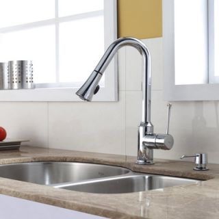 Kraus Undermount Double Bowl Kitchen Sink with Faucet and Soap