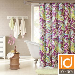ID Kayla Purple Paisley Shower Curtain ID Intelligent Designs Shower Curtains