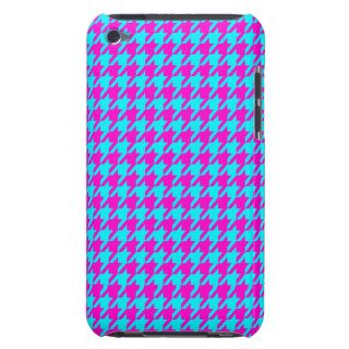 Girly Houndstooth teal & pink neon pattern iPod Case Mate Case