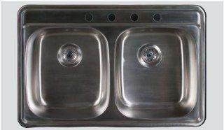 Oliveri S163 X Stainless Steel Sink, Double Basin, Topmount   Double Bowl Sinks  