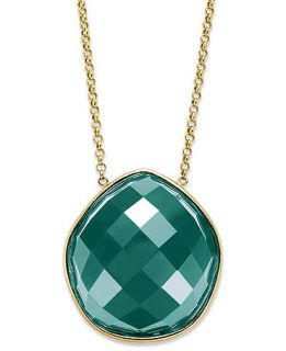 14k Gold Necklace, Faceted Green Onyx Pentagon Necklace (28 ct. t.w.)   Necklaces   Jewelry & Watches