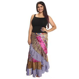 Long Silk Floral Wrap Skirt (Nepal) Women's Clothing