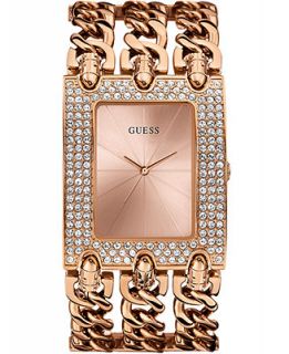 GUESS Womens Rose Gold Tone Multi Chain Bracelet Watch 48x40mm U0085L3   Watches   Jewelry & Watches