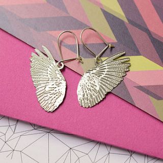 plume feathered wing earrings by dowse