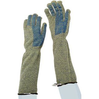 Ansell ArmorKnit 70 745 Heavy Duty Kevlar Glove, Cut Resistant, Blue PVC Coating, 10" Extended Cuff, 10" Length, Large (Pack of 6) Cut Resistant Safety Gloves