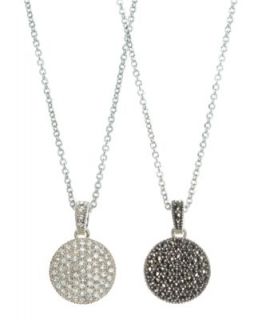 Judith Jack Necklace, Sterling Silver Marcasite & Pav Crystal Reversible Heart   Fashion Jewelry   Jewelry & Watches
