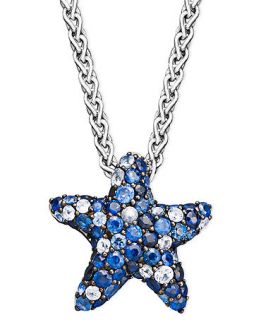 Saph Splash by EFFY Multicolor Sapphire Pave Starfish Pendant (2 3/4 ct. t.w.) in Sterling Silver   Necklaces   Jewelry & Watches