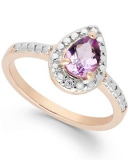 Pink Amethyst (1 1/3 ct. t.w.) and Diamond (1/5 ct. t.w.) Ring in 10k Rose Gold   Rings   Jewelry & Watches