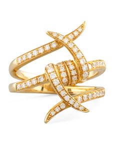 Stephen Webster Forget Me Knot Yellow Gold Diamond Barbed Wire Ring