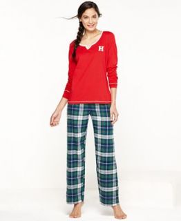 Tommy Hilfiger Top and Flannel Pajama Pants Set   Lingerie   Women