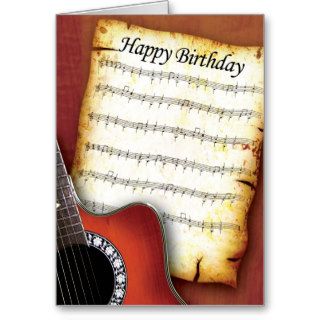 Accoustic Guitar Birthday Greeting Cards