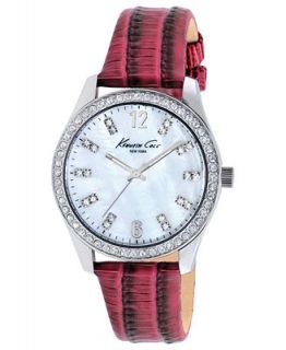 Kenneth Cole New York Watch, Womens Dark Pink Leather Strap 39mm KC2768   Watches   Jewelry & Watches