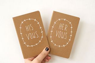 'his vows and her vows' moleskine notebooks by oh no rachio
