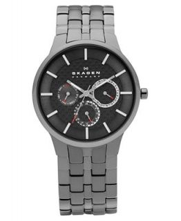 Skagen Denmark Watch, Mens Charcoal Tone Stainless Steel Bracelet 38mm 331XLSXMCR1   Watches   Jewelry & Watches