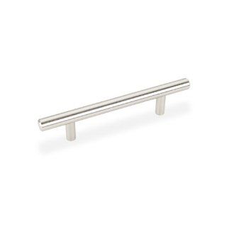 Elements 156SN Satin Nickel Naples Naples Collection Beveled End Bar Cabinet Pull 96mm Center   Cabinet And Furniture Pulls  
