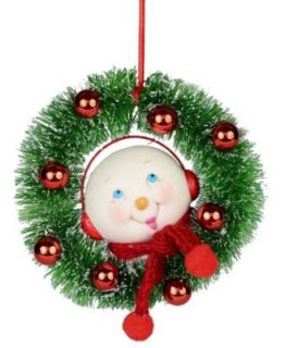 Department 56 Snowpinions Snowman in Wreath Ornament   Holiday Lane