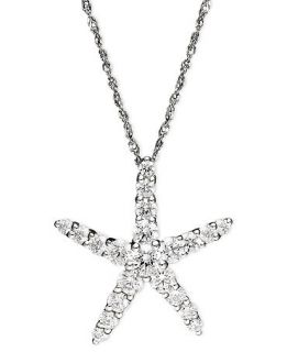 Arabella 14k White Gold Necklace, Swarovski Zirconia Starfish Pendant (1 3/8 ct. t.w.)   Necklaces   Jewelry & Watches