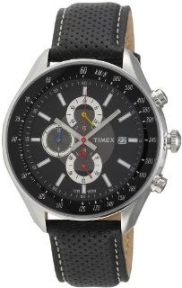 Timex Men's T2N156 Premium SL Stainless Steel Black Dial Chronograph Watch at  Men's Watch store.