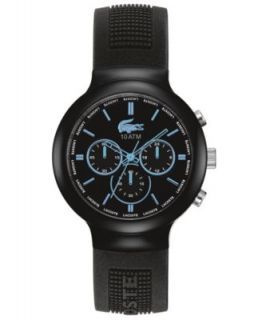 Lacoste LVE Watch, Mens Chronograph Borneo Black Silicone Strap 44mm 2010651   Watches   Jewelry & Watches