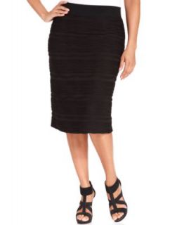 Calvin Klein Plus Size Sleeveless Faux Leather A Line Dress   Dresses   Plus Sizes