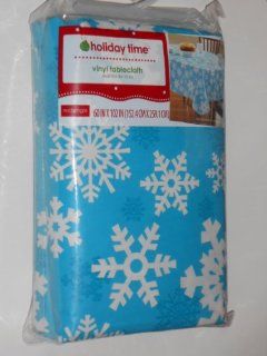 HOLIDAY TIME VINYL TABLECLOTH "SNOWFLAKE" 60 X 102 in (152.4 x 259.1 cm)  