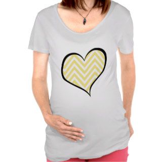 Heart, Zigzag (Chevron), Stripes, Lines   Yellow Maternity Shirt