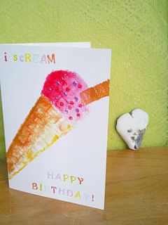 i scream ice cream happy birthday card by sundaebest