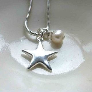 silver star charm necklace by lime tree design
