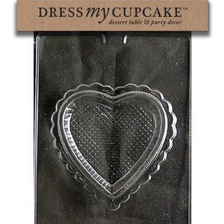 Dress My Cupcake DMCV149BSET Chocolate Candy Mold, Pretty Heart Pour Box Bottom, Set of 6 Kitchen & Dining