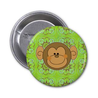 Cute Silly Monkey Face Buttons