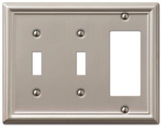AmerTac 149TTRBN Chelsea Steel Double Toggle/Single Rocker GFCI Wallplate, Brushed Nickel   Switch And Outlet Plates  