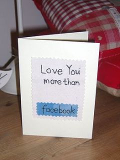 ' love you more than' valentines card by jammy things