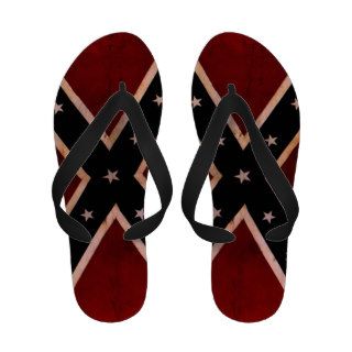 Confederate Rebel Flag distressed grunge Sandals