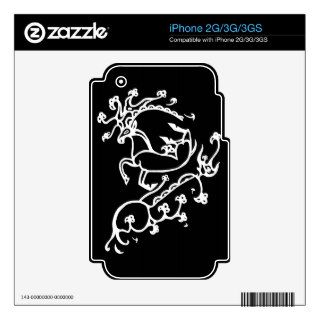 The Golden Stag of Eurasia (white on black) Decal For The iPhone 3G