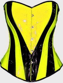 Heart Shape Lime Yellow Black Corset Overbust Basque Steel Busk Rainbow Multi Color Uv Neon Xs S M L Xl Custom Size Made to Order Plus Size Halloween Christmas  USA  Other Products  