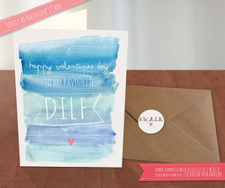 my favourite dilf valentines card by the little posy print company