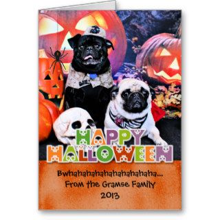 Halloween   Pug   Ruffy and Lola Card