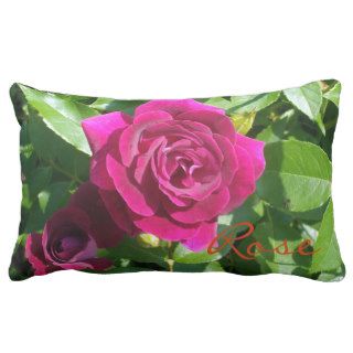 Raspberry Velvet Rose Throw Pillows